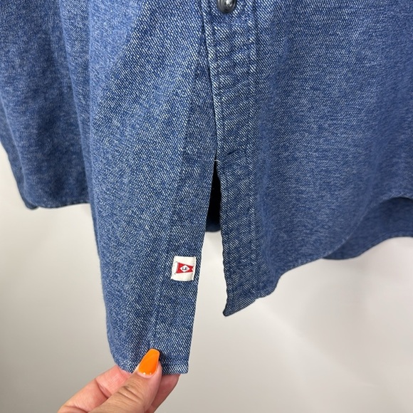 Lands' End Blue 100% Cotton L/S Casual Button Down Shirt Men's Size Extra Large - Picture 5 of 7